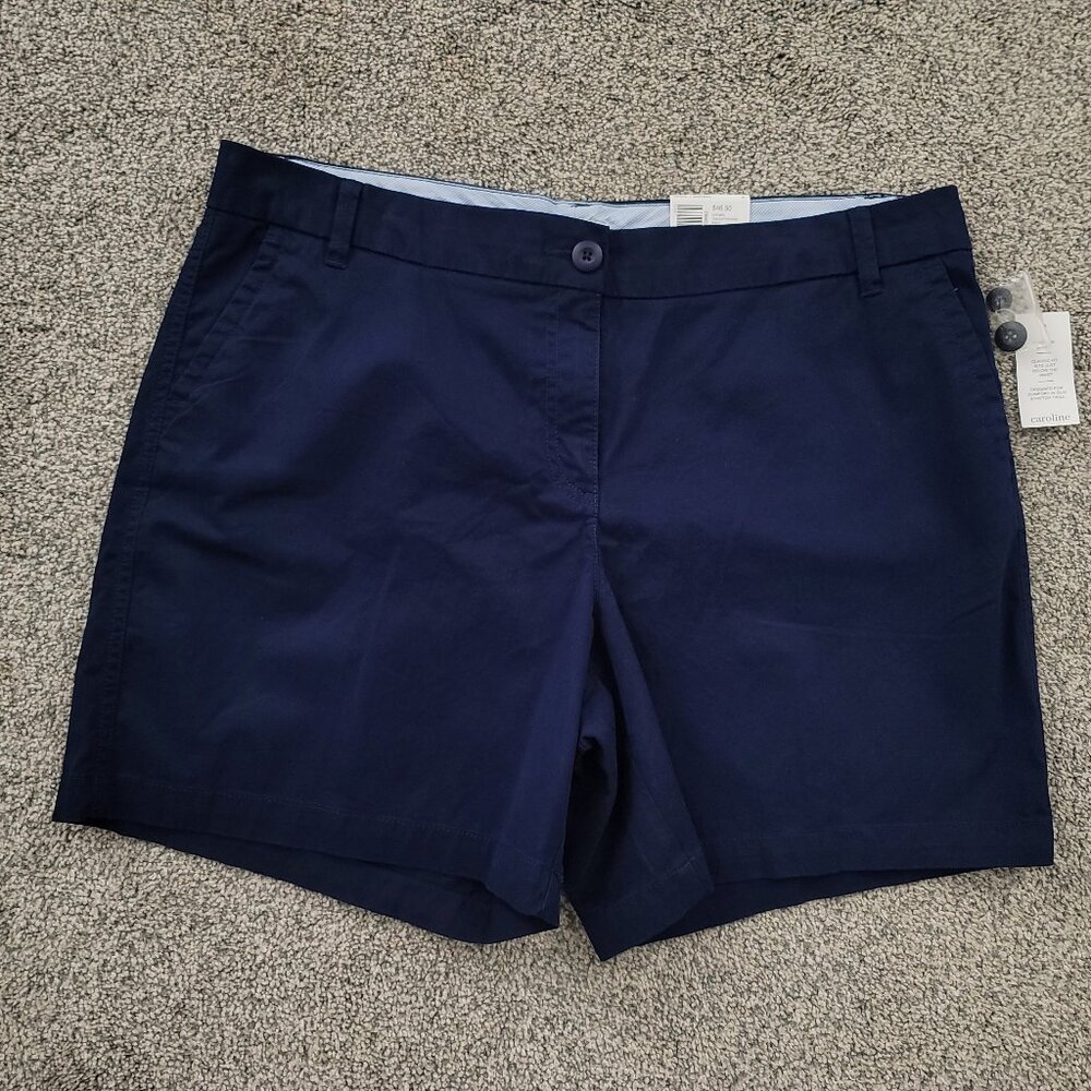 Crown & Ivy Women's Size  16 Shorts Caroline Navy Blue  New With Tag!   Belk